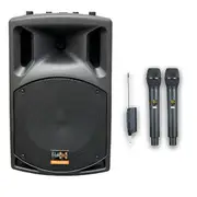 E-lektron 12" inch JAQ30U2 Speaker Bluetooth 800W Active Loud Digital Sound System PA with 2 Tunable UHF Wireless Microphones 40 channels