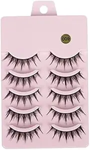 LeoLeoyy Spiky False Eyelashes, Fake Anime Lashes Makeup Lash, Cat Eye Short Fake Eyelashes, Supernatural Cross Fluffy Reusable Faux Mink Lashes, Comfortable Eye Lashes for Weddings Salons, Style A