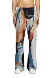 [Diesel] Diesel - Sweatpants with graphic print - Pants - Unisex - Grey S Grey