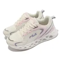 在飛比找momo購物網優惠-【FILA】慢跑鞋 J311X 女鞋 米白 粉紅 厚底 簍空
