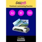 Gusspak Laminating Pouches A4 80 Micron Box of 100 Gloss (2 pack of 100)