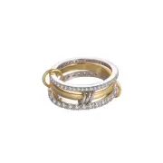 18K Gold Plated Stackable Rings for Women Cubic Zirconia Ring Promise Rings S...