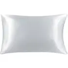 22 Momme Pure Silk Pillowcase Both Side 100% Silk Silver Grey Queen