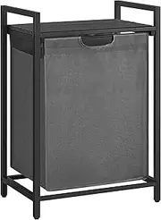 VASAGLE Laundry Hamper, Laundry Basket, Laundry Sorter, with Pull-Out and Removable Laundry Bags, Shelf, Metal Frame, 17.2 Gallons (65L), 19.7 x 13 x 28.4 Inches, Black and Gray
