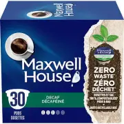 Maxwell House Decaf Coffee 100% Compostable Pods, 30 Keurig Pods,