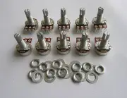 10x A500K Audio Guitar Mini Pots Long Split Shaft 500K Guitar Potentiometers