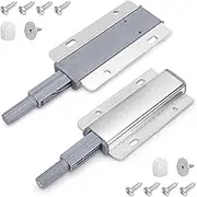 2Pack Push to Open Magnetic Door Latches, Aluminum Alloy Housing Heavy Duty Latch Hardware, Magnetic Door Catch, Magnetic Push Latches Cabinet for Closet, Kitchen Doors, Cabinets, Drawers, Wardrobes