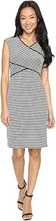 [Calvin Klein] Women's Striped Panel Dress, Black/White Stripe Black/White, 4