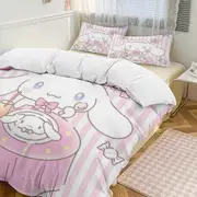 v198 Cinnamoroll 3-Piece Twin Bed Set - Includes 1 Single Comforter And 2 Pillowcases Bedding - Fade Resistant Microfiber - Cinnamoroll io198