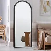 Oikiture Full Length Mirror 180 x 70cm Full Body Standing Mirror Floor Mirror for Bedroom and Living Room, Black Wood