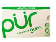 7X- PUR Gum Spearmint Chewing Gum, Xylitol / Sugar Free, Vegan, Nut Free