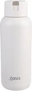 [Oasis] Ceramic Lined Stainless Steel Triple Wall Insulated 'Moda' Drink Bottle 1L - Alabaster