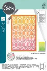 Sizzix A6 Layered Cosmopolitan Stencil By Stacey Park-Golden Rings #2 5A0022XZ-1