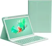 iPad 9th/8th/7th Generation Keyboard Case 10.2 inch 2021/2020/2019, iPad Pro 10.5-inch Case with Color Keyboard,iPad Air 3rd Generation, Removable Bluetooth Wireless Keyboard Case (Mint Green)