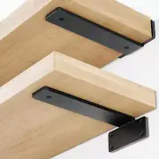Heavy Duty Floating Shelf Bracket (6 Inch-6 Pack) with (1/4”-Thick) Metal Black