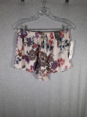 Aqua Shorts Womens Small Floral Boho Festival Gauze Ethereal Fairycore Coquette