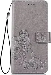 [YBROY] Case for Oppo A57 5G, Magnetic Flip Leather Premium Wallet Phone Case, with Card Slot and Folding Stand, Case Cover for Oppo A57 5G.(Grey)