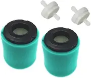 [TENOMAL] 2 Pack 796032 591583 Air Filter Short Type + 798911 Pre Filter with Fuel Filter 394358 Replace Briggs Stratton 5429K, 591383, 796032 OEM Air Cleaner Cartridge Fits Lawn Mower