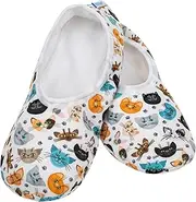 [Snoozies] ! Travel Skinnies Animal Designs Super Soft Womens Slippers with Non-Slip Sole - Ladies sizes from 3-7