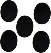 Angoily 25 Pcs Suede Fabric Black Oval Patches Kit DIY Applique Accessories for Sweaters Clothes for Mending Reinforcing Decorating and More