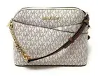 Michael Kors Jet Set Travel Medium Dome Vanilla Crossbody Signature MK Bag