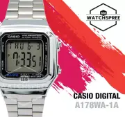 Casio Standard Digital Silver Stainless Steel Band Watch A178WA-1A