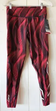 2XU Mid-Rise Compression Tights Women's Medium Print WA4628b Fitness Running