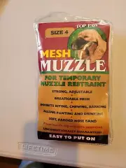 Top Paw Mesh Dog Muzzle, size 4, strong flexible, fits Beagle, Cocker, Spaniels