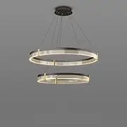 Mid Century LED Chandelier Black Ring Pendant Light Fixtures Large Dimmable Farmhouse Round Chandelier Hanging Lamp for Foyer Entryway Living Room Dining Room Bedroom Kitchen