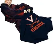 NCAA Virginia Cavaliers Comfy Throw Blanket with Sleeves, Smoke Design