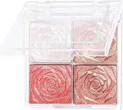 iiniim 1Pc Women Girls Blush Highlighter Palette 4 Color Makeup Set Shimmer Powder for Face Cheeks Eyeshadow Highlighting Contouring Natural Glow Type 1 One Size