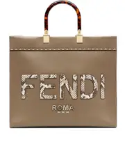 Fendi Sunshine Medium Shopper Bag in Grey Leather