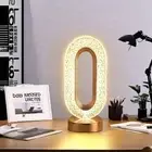 USB LED Crystal Table Lamp Touch Dimmable Bedside Night Light Room Ambient Light