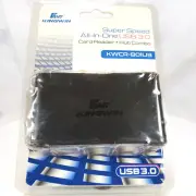 Kingwin Super Speed All In One USB 3.0 Card Reader + Hub Combo KWCR-801U3