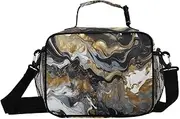 Luxury Marble Texture Insulated Lunch Box for Women Men - Ideal for Work, Picnics - Includes Adjustable Shoulder Strap
