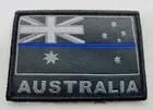 Thin Blue Line, Australian Flag, Woven Patch, Hook Rear, Black, Police, TBL, #2