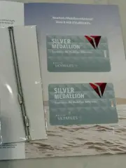 New Delta Silver Medallion Luggage Tags w/metal Hanging Cords New Skymiles