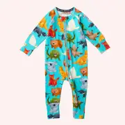 Organic Long Sleeve Zip Romper - Home Among The Gum Trees by Kip&Co | the memo