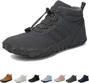 [Generic] Barefoot Shoes Women Men, Hike Winter Footwear Barefoot, Wide Toe Box Non-Slip Waterproof Snow Boots Hiking Walking Sneakers