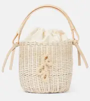 [Ruslan Baginskiy] Ruslan Baginskiy Iza rattan-trimmed wicker basket bag One Size neutrals