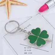 Green Four-Leaf Clover Fortune Keychain Ring Pendant Accesory Keyring Gift Girls
