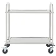 Kitchen Trolley 2-Tier Rolling Utility Island Cart Stainless Steel 96.5x55x90cm