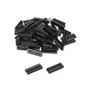 DIP IC Chip Socket Adapter Flat Pin 24P 2.54mm Pitch IC Socket, 30 Pack