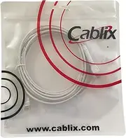 Premium Bendable Slim Patch Cord, 10ft White, UTP Cat 6A 10G, 50Micron, 30AWG, TPE, 3.6mm Diameter, Ethernet Cable, High-Speed Network Cable, Durable, Flexible, Low Profile