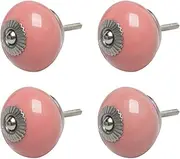 Ceramic Knob,Cabinet,Furniture Pull Handles,Door Pull,Drawer Pull Handle,4pcs Ceramic Knobs Vintage Knobs Drawer Round Pull Handle Furniture Drawer Cupboard Wardrobe Dresser Door Decorative Pink