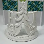 Scentsy Peace Candle Sleeve Wrap White Christmas Tree Warmer Frosted Glitter