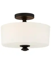 Crystorama Travis 2-Light Black Forged Ceiling Mount
