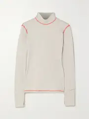 [Aztech Mountain] Aztech Mountain - Next To Skin Stretch-jersey Turtleneck Base Layer - Gray - small small Gray