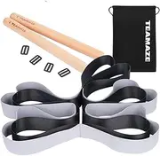 Boosteady Stretching Strap with Loops, Elastic & Non-Elastic Stretch Bands for Exercise Flexibility,Yoga Strap with 2 Massage Stick,Stretch Strap Equipment for Physical Therapy, Leg Stretcher