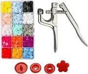 Nishiyuenyi 1505 Plastic Button Set with Snap Fastener, Flower
